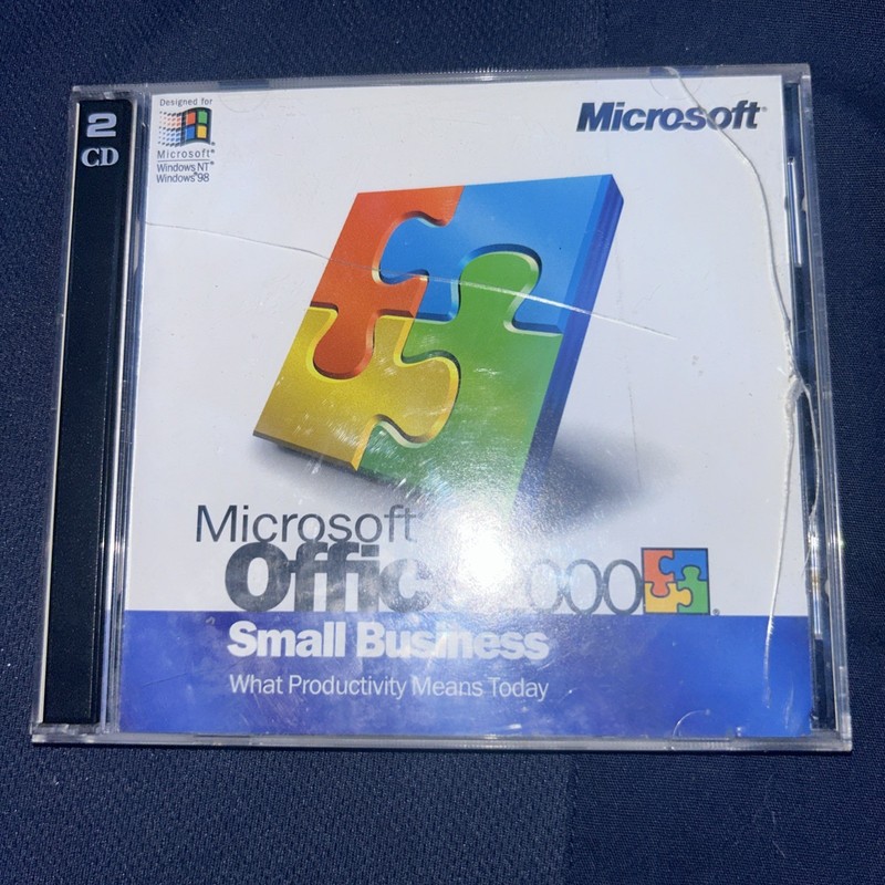 Microsoft Office 2000 Small Business 2 CD Set w/Product Key, Pre-owned