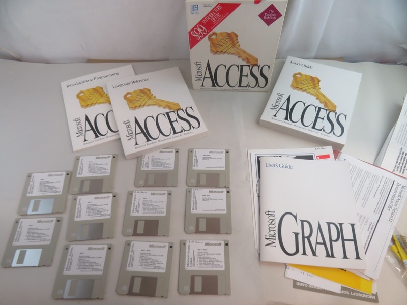 Vintage 1992 Microsoft Access Database 1.00 With Extra Disks
