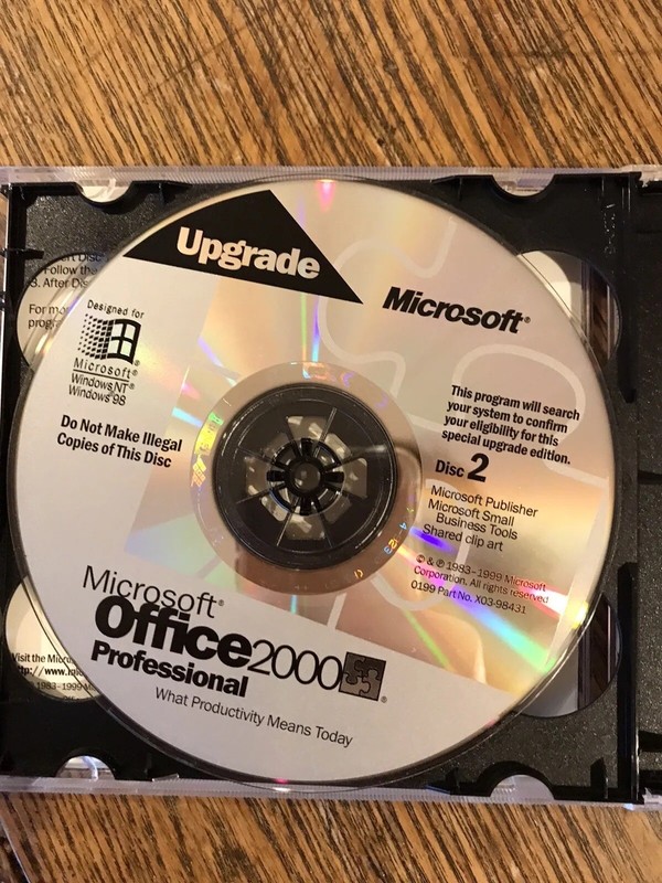 Genuine Microsoft Office 2000 Professional SR1 Upgrade - 2-CD Set on Holo Discs gallery