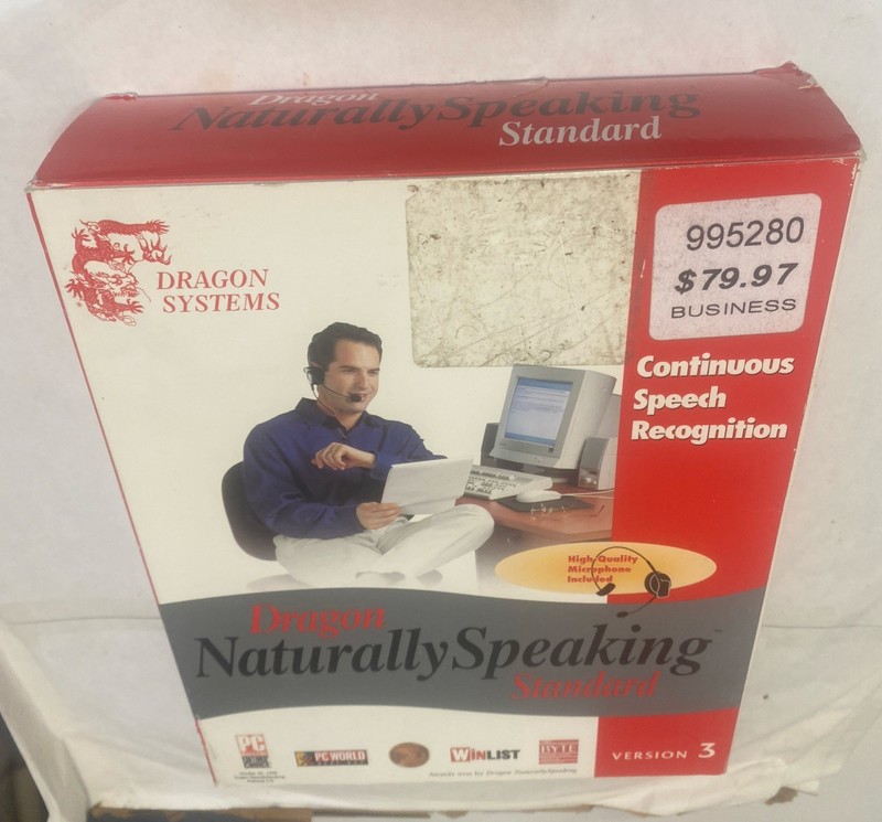 Dragon naturally speaking Business software w/headset New In Pkg