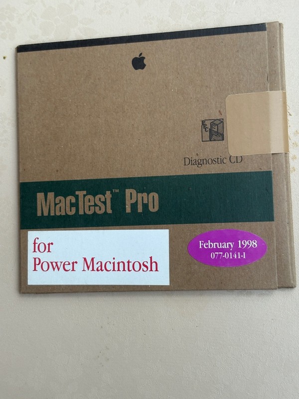 DIAGNOSTIC CD MAC TEST PRO FOR POWER MACINTOSH FEB 1998 NEW SEALED