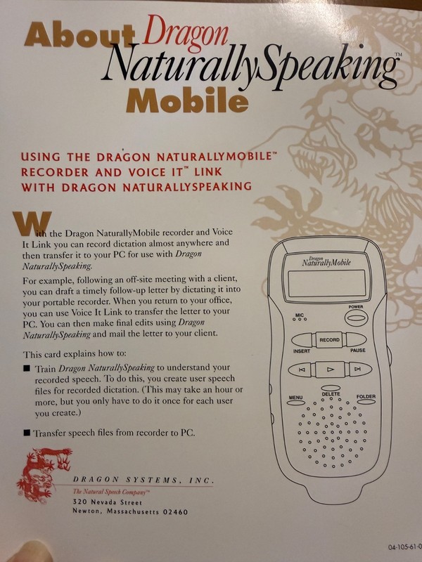 Vintage Dragon Naturally Speaking Mobile 3.01 gallery