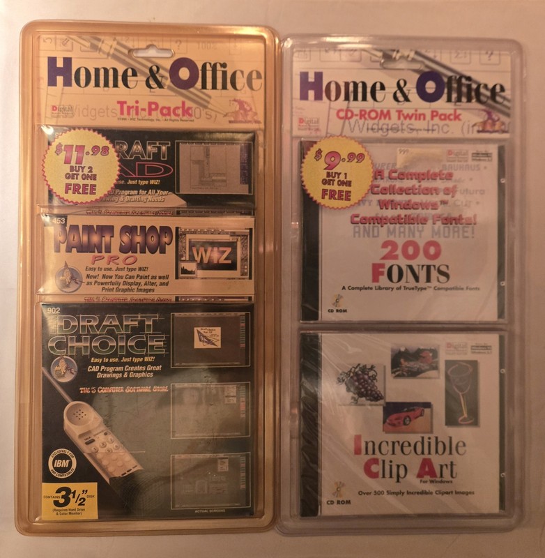 NOS Home & Office CD Pack Computer/PC Software Tri And Twin Pack SEALED