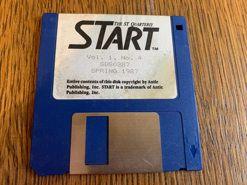 ATARI ST START QUARTERLY SPRING ISSUE 1987 VOL. 1 NO. 4 FLOPPY DISK 3.5 TESTED