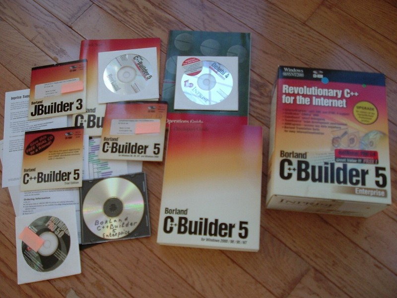 Borland C++ Builder 5 Enterprise Upgrade,Delphi 4,JBulder 3 Disks,KEY,Serial num