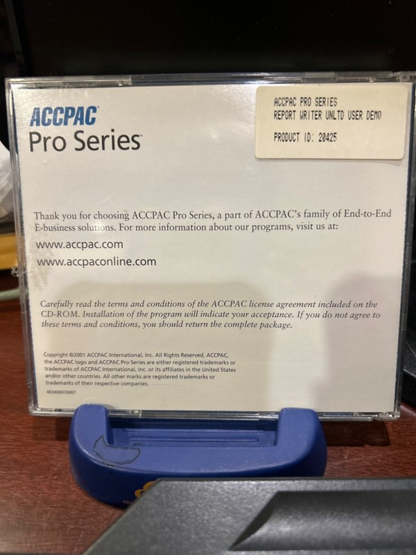 AWESOME BRAND NEW ACCPAC PRO SERIES Report Writer V6.5 UNLIMITED USER DEMO gallery