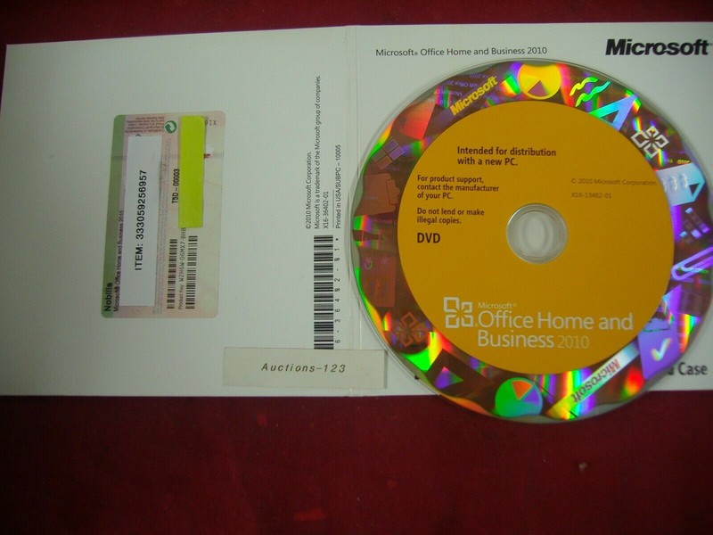 Microsoft Office 2010 Home and Business Full English DVD Version =BRAND NEW=