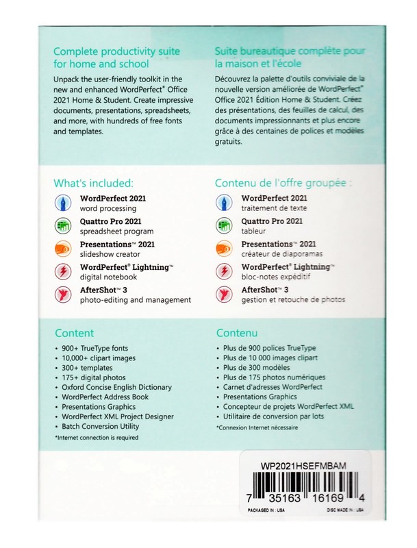 Corel WordPerfect Office Home & Student 2021 - New Retail Box, WP2021HSEFMBAM gallery