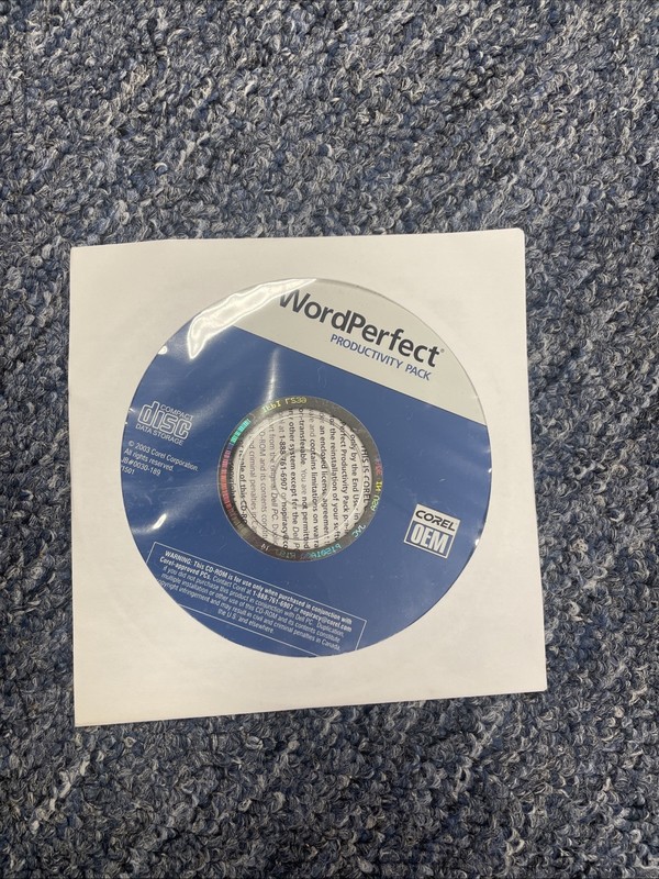 Corel WordPerfect Productivity Pack 2003 PC CD ROM OEM Windows Word Perfect