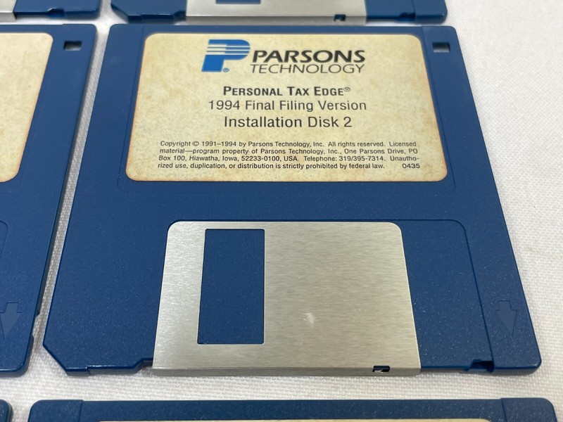 Vintage 1994 Parsons Technology Software State & Personal Tax Edge 3.5" Floppy 6 gallery