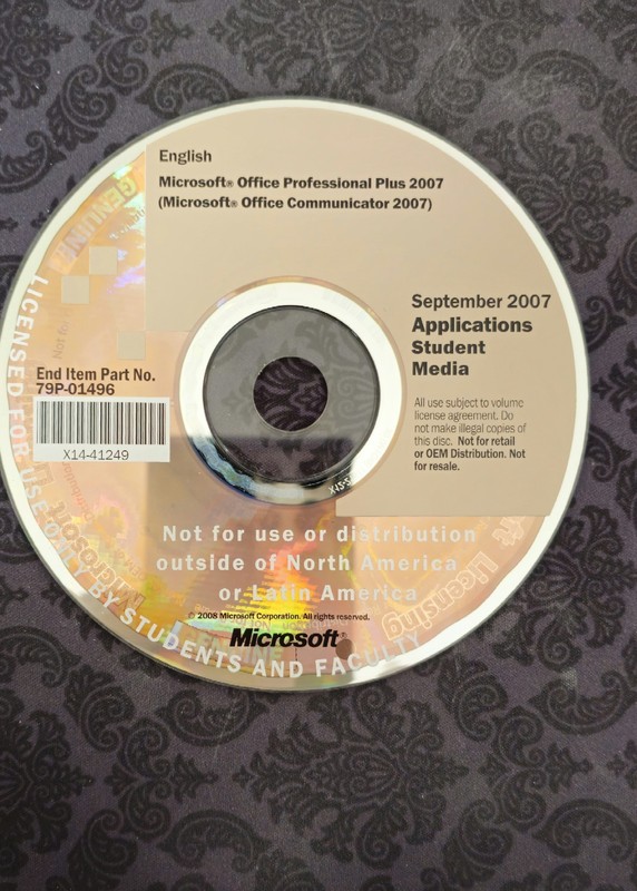 MICROSOFT OFFICE PROFESSIONAL PLUS 2007