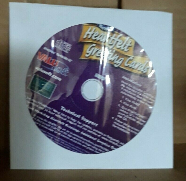 Heartfelt Greeting Cards (PC CD) Unused Software CD In Sleeve As Shown