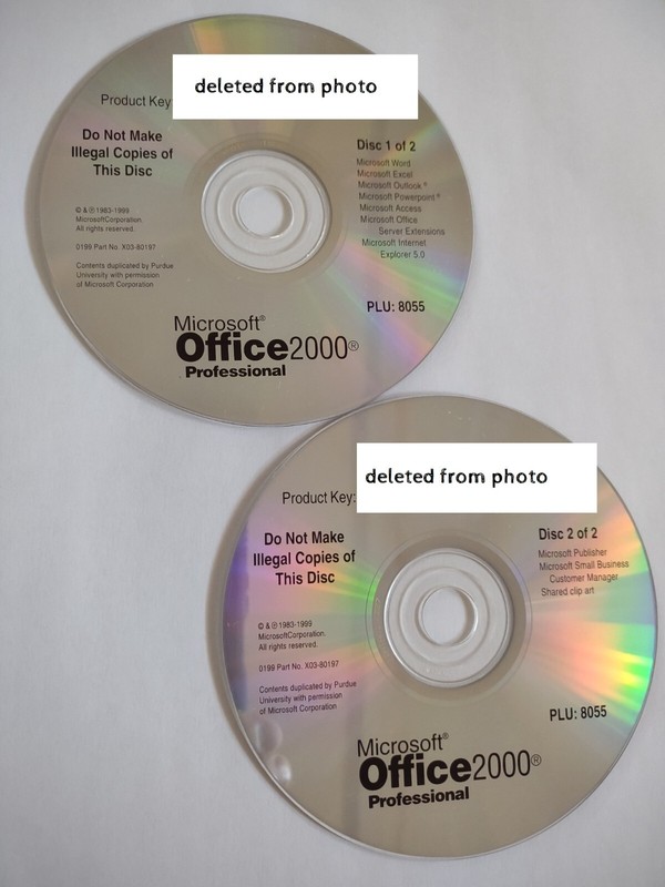 Microsoft Office 2000 Professional – Full Version for Windows (2 CD set) NO KEY