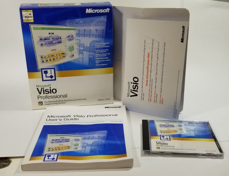 Microsoft Visio Professional Version 2002 Vintage Big Box Software PC Windows