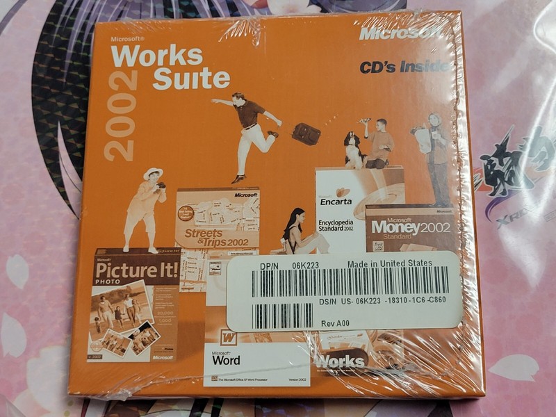 Microsoft Works Suite 2002 Software CD + Product Key, Brand New Factory Sealed