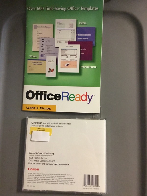 Canon Office Ready Version 2 for Windows 95, 98 & NT 4.0 CD & User’s Guide gallery