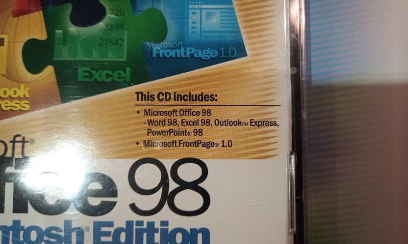 Microsoft Office 98 Macintosh Edition Gold in original cases w/keys and w/books gallery