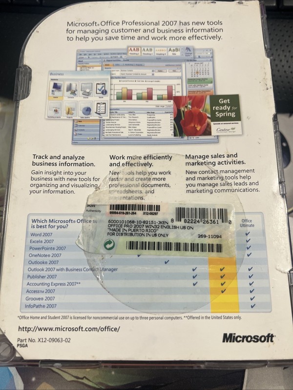 Microsoft Office Professional 2007 Word, Excel, Powerpoint, Outlook-Product Key gallery