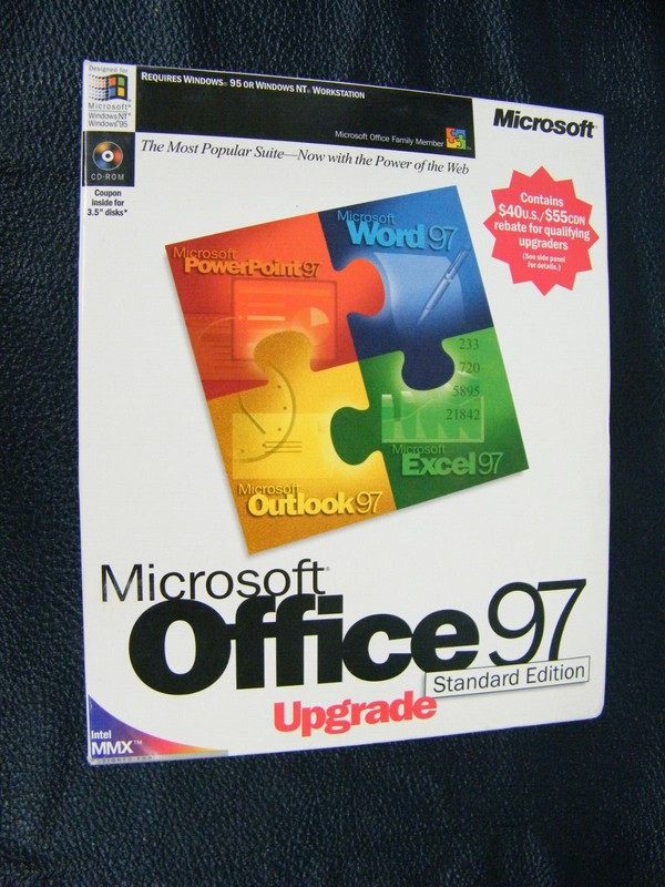 Microsoft Office 97 Standard Edition Upgrade CIB Original Box w/Book & MSN Disc