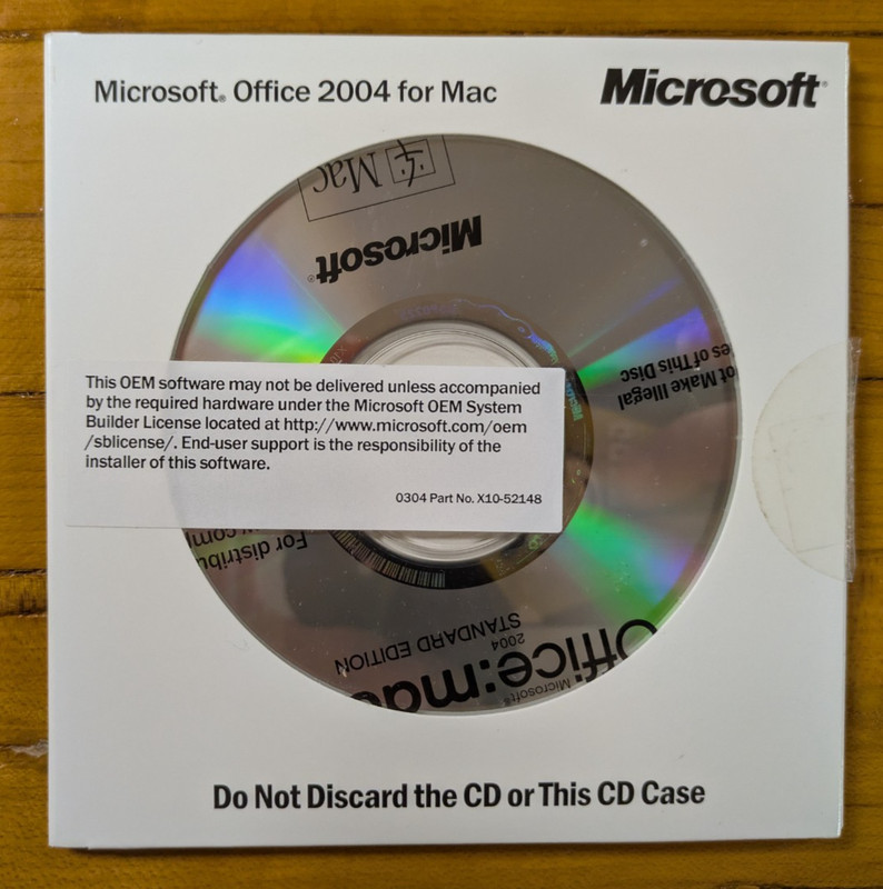 Microsoft Office (2004) for Mac – Standard Edition – Product Key Is Included NEW