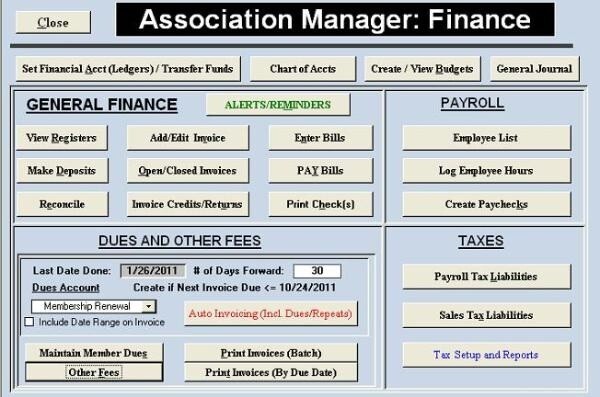 Association / Club full member management application , uses Microsoft Access gallery