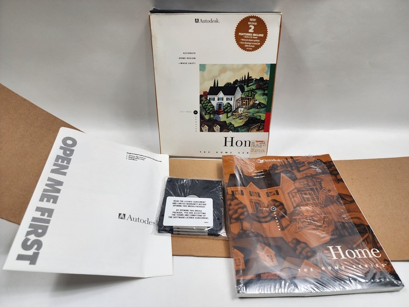 Vintage 1993 Autodesk 3D Plan Home Series with Diskettes & Manuals DOS 2 Release