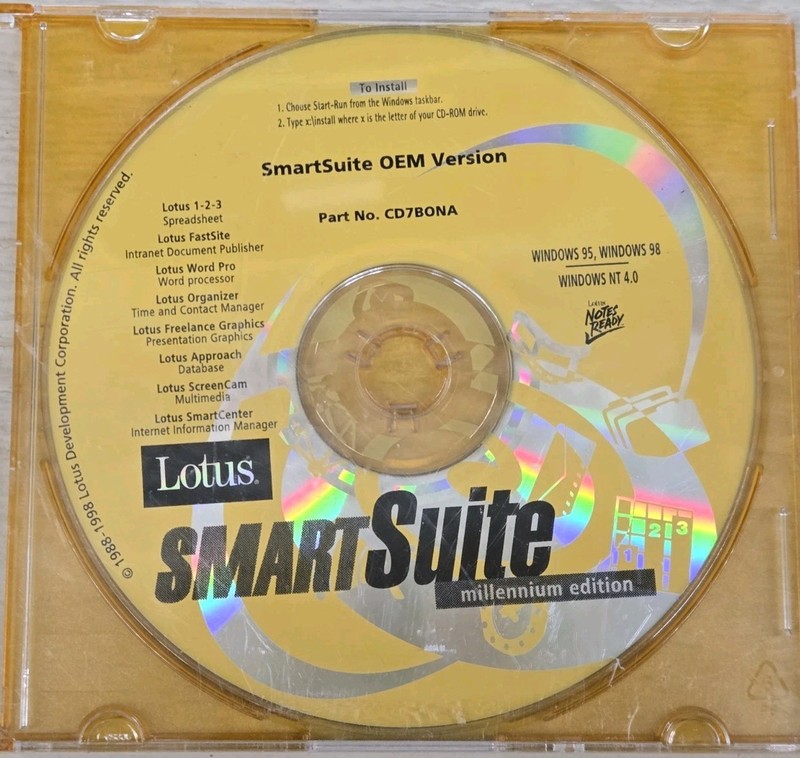 Lotus SmartSuite 9.7 Millennium Edition Software CD Windows 7/XP/2000/98 gallery