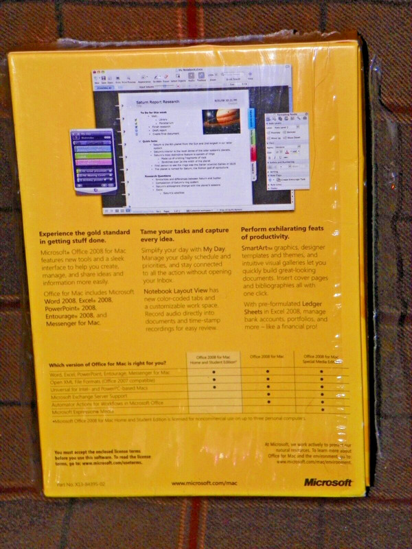 Microsoft Office Mac 2008 Home & Student Edition - Comes with 3 Product Keys gallery