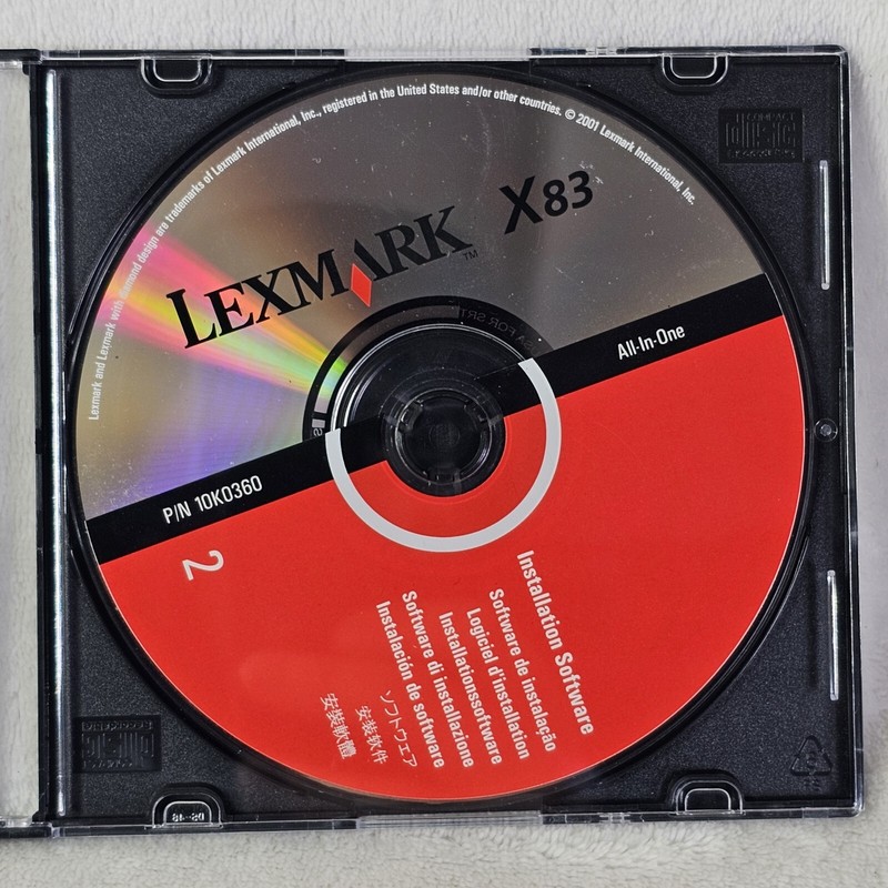 Lexmark X63 PC Software All-In-One Disk 1 & 2 P/N 10K0355 Installation (2001) gallery
