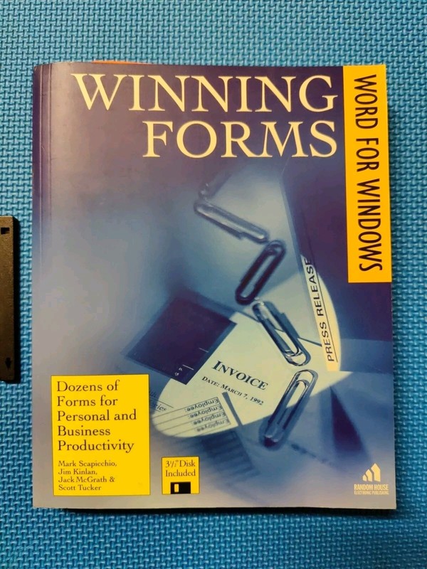 Vintage Random House Winning Forms for Windows Book + 3.5 Floppy Disk EXC gallery