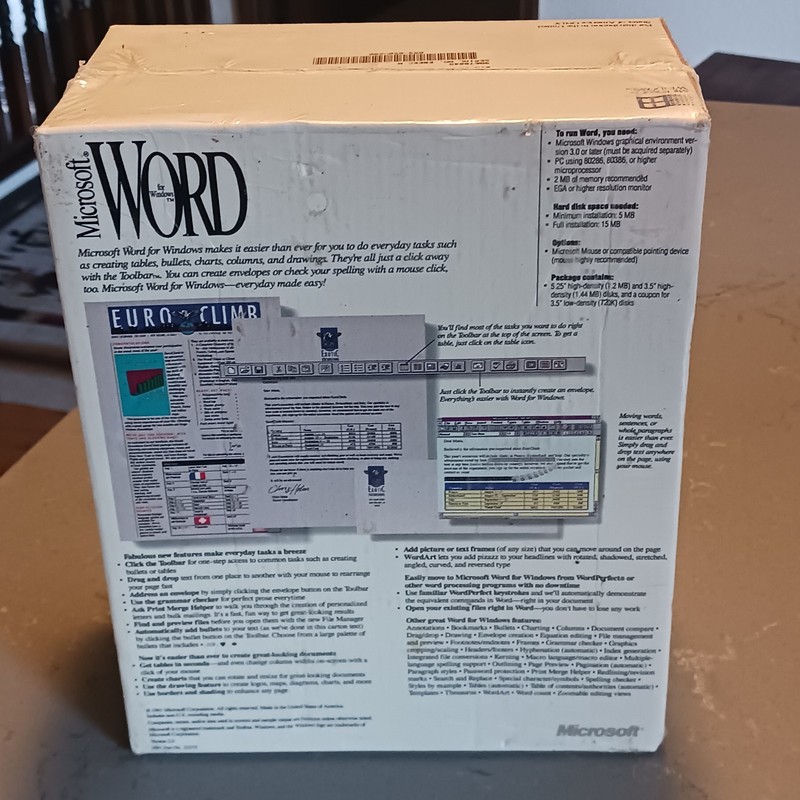 Vintage Microsoft Word 2.0 Upgrade Windows 5.25" Floppy Disks - Sealed New gallery