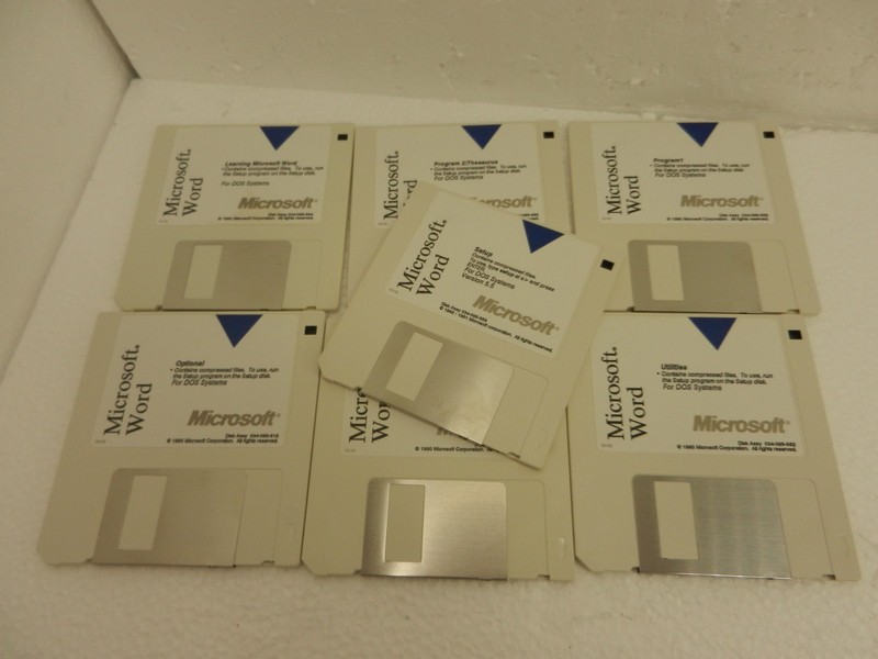Vintage – Microsoft Word for DOS – 7 Floppy Disk Set 3.5″ – Rare Floppies