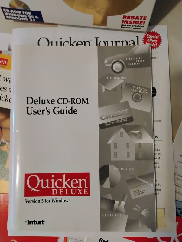 open box Vintage Quicken Deluxe for Window 95 cd-rom Intuit 1994 gallery