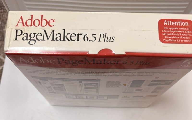 Vintage Adobe Pagemaker 6.5 Plus Windows Big Box Software Factory Sealed gallery