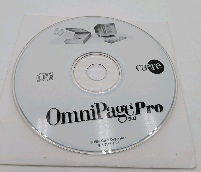 Caere Omnipage Pro 9.0 With Serial Number Key Windows 95/98 Vintage Software CD