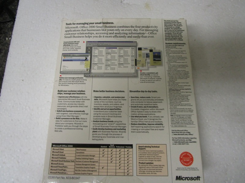Microsoft Office 2000 Small Business in Retail Box w/Product Key and Both Discs gallery