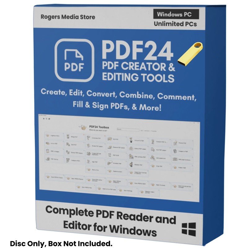 PDF 24 - PDF Editor Software - Convert Text Objects Images Forms & more USB
