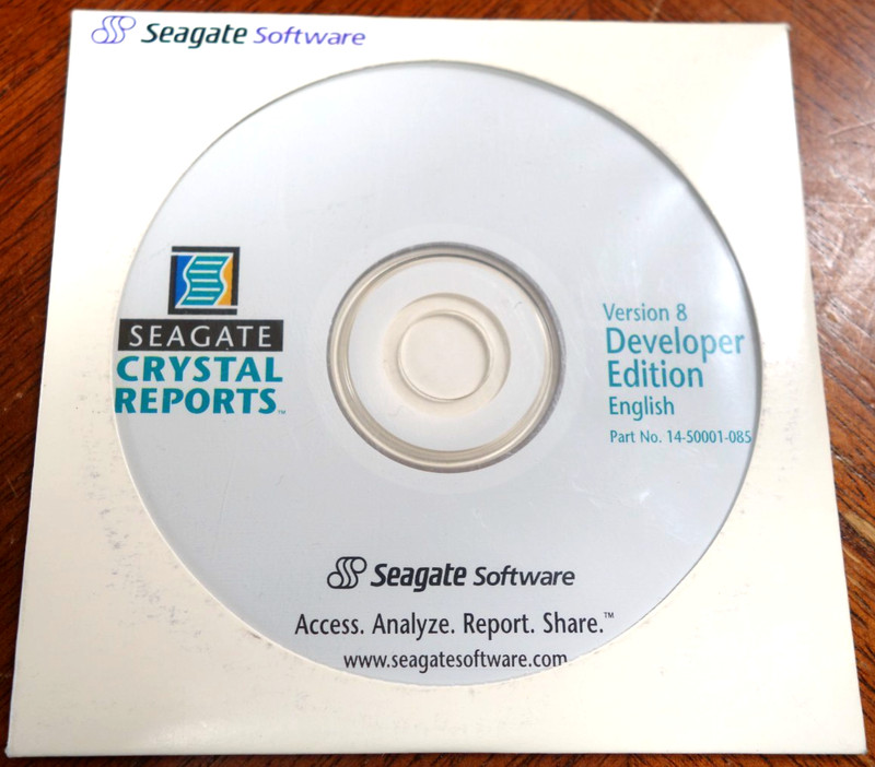 SEAGATE Crystal Reports Developer Edition Version 8 Full Product New
