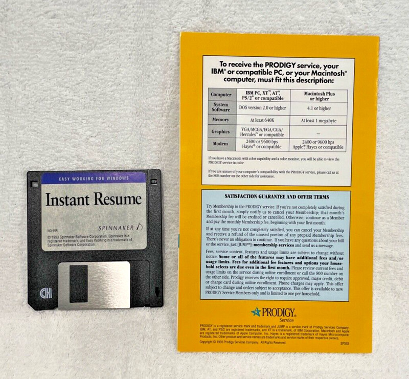 Easy Working Instant Resume For Windows 3 1/2 Floppy Vintage Original Box Book gallery