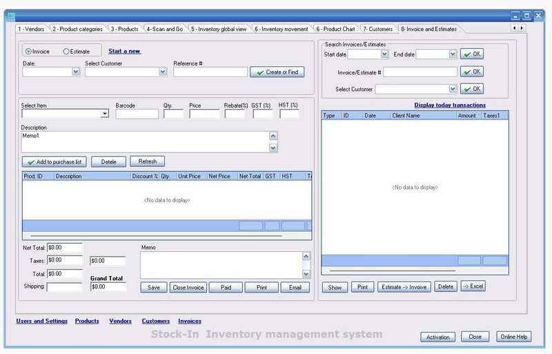 Windows Inventory and Invoice Software | Estimates | Barcode | Excel Import gallery