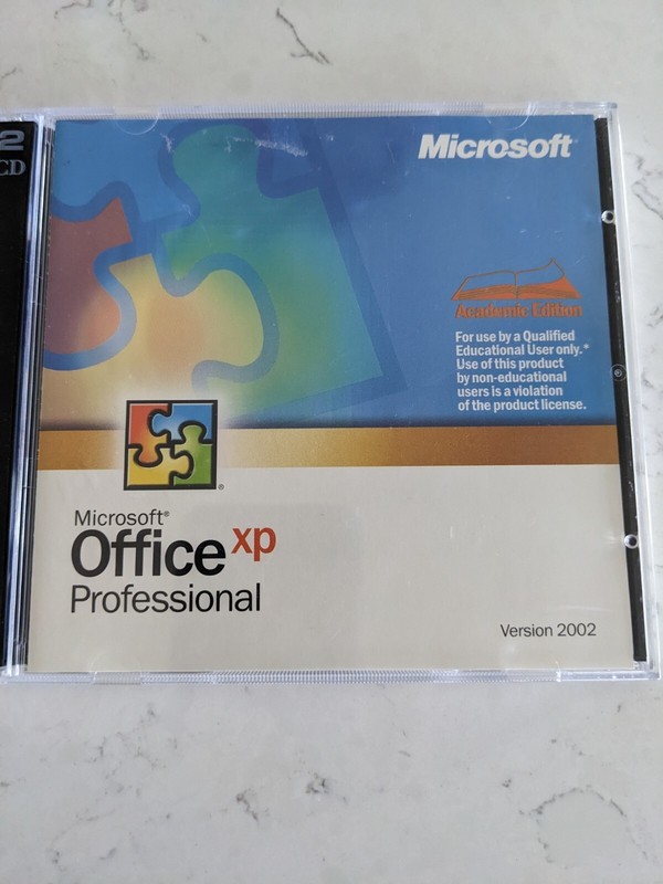 Microsoft MS Office XP 2002 Professional Pro 2 Disk Set with Product Key