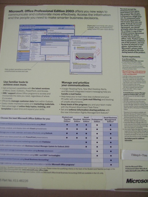 Microsoft Office 2003 Professional For 2 PCs Full Version MS Pro =NEW SEALED= gallery