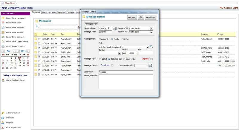 MS Access Based CRM Software - Use As-Is or Customizable gallery