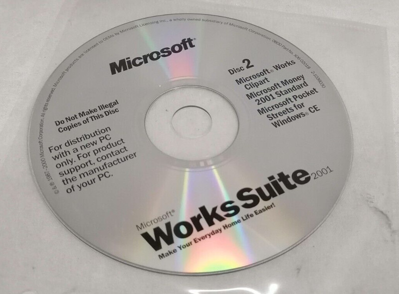 Vintage Microsoft WorksSuite 2001 Disc Set 1-6 P/N: X05-89208 gallery