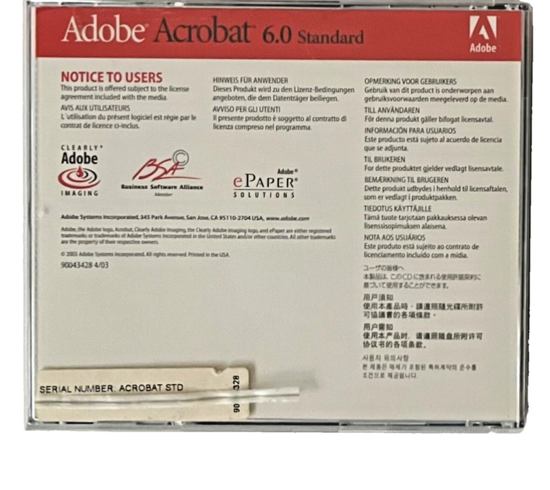 Adobe Acrobat 6.0 Standard Windows CD Software + Product Key Code Serial Number❤ gallery