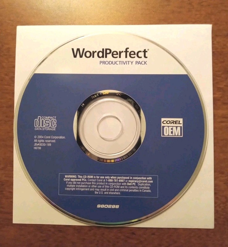 Corel WordPerfect Office 12 OEM for Windows XP Windows 7 with Product Key New