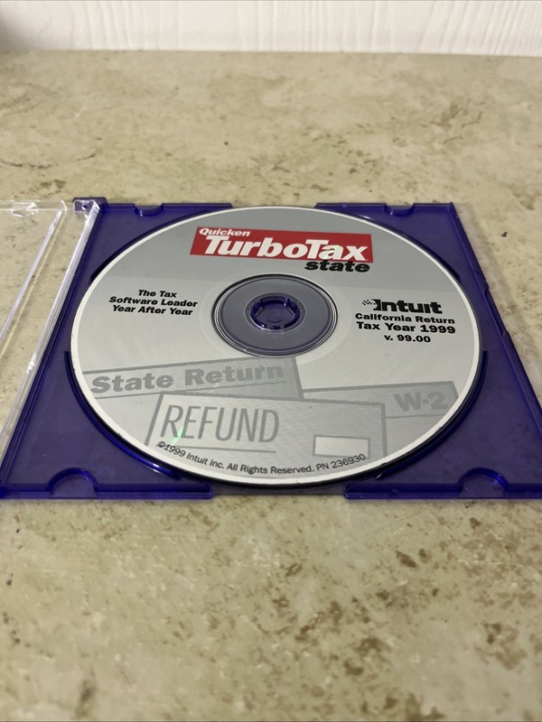 Intuit Quicken Turbotax State California Return Tax Year 1999 V99.00 Disk Only gallery