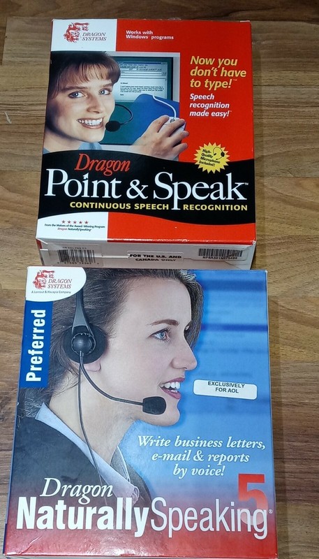 Dragon Naturally Speaking 5 Preferred + Point & Speak Microphone,Headset, CD NIB