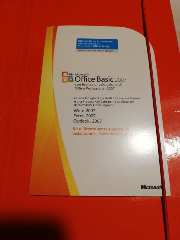 OFFICE 2007 Basic – Microsoft – Italian License Only – NO CD