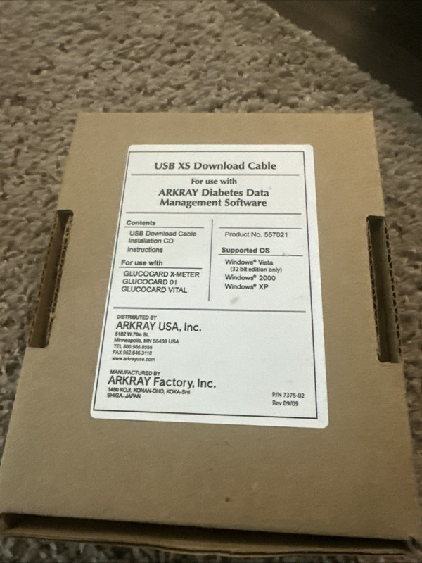 Arkray Diabetes Data Management Software USB Download Cable - 557021 *NIB* gallery